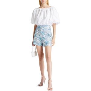 The Vampire's Wife Size 8 High Waist Floral Print Linen Blend Shorts NWT